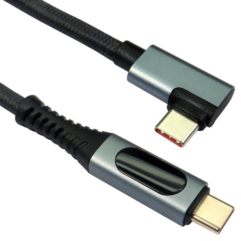Right Angle USB4 Cable 40Gbps 240W with Power Display 1m