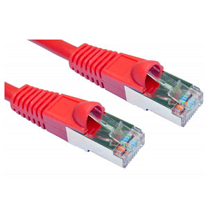 Shielded CAT5e Patch Cable, 0.5m, Red