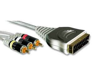 Philips 3x Phono to Scart Cable 3m - Stereo Audio & Video
