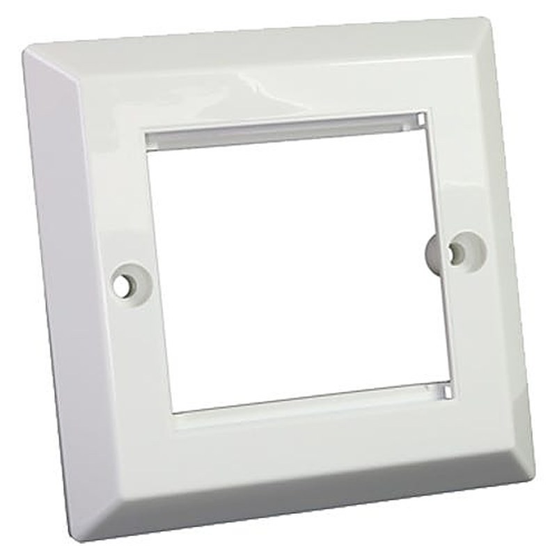 Single Gang Bevelled Euro Faceplate White 10 Pack