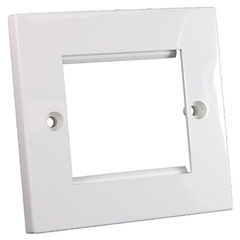 Single Gang Flat Euro Faceplate, White