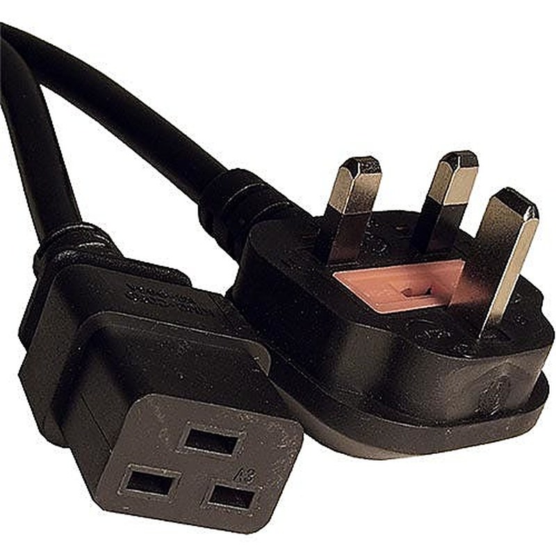 UK Plug to C19 Power Lead 5m Black