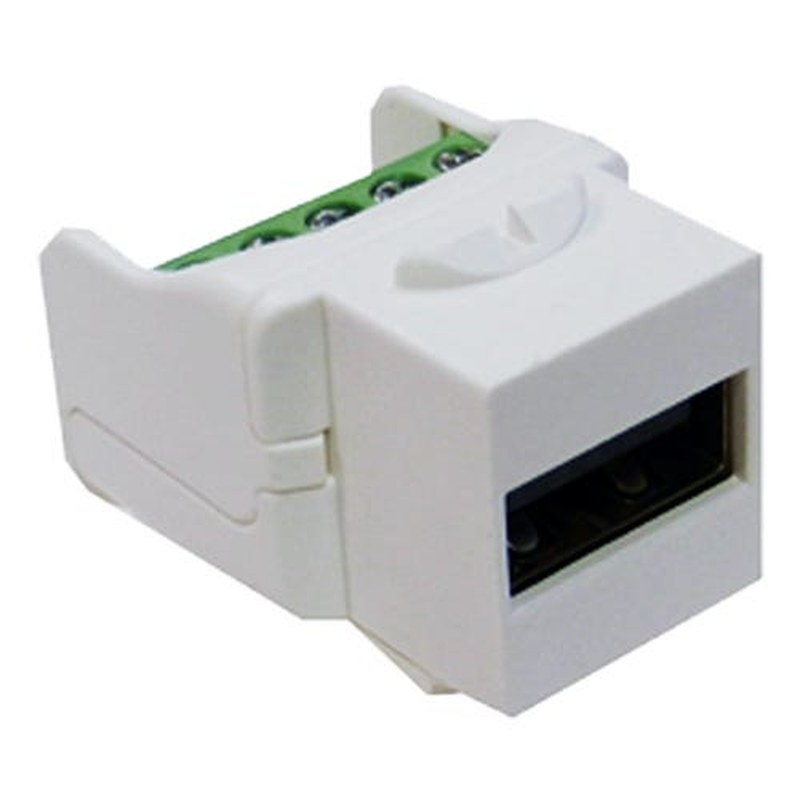 USB 2.0 A Keystone Module with Screw Terminals White