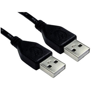 USB A to A Cable Black USB 2.0, 0.5m