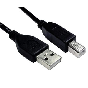 USB A to B Cable USB 2.0 for Printers, Scanners and Peripherals, 1m