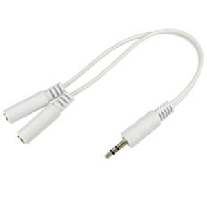 Image of 0.2m 3.5mm Stereo Splitter Cable - White