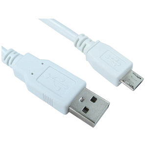 3m White Micro USB Cable - A to Micro B