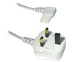 0.5m White Angled Figure 8 Power Cord C7 90 Degree Lead