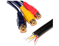 0.25m Three RCA to Free Ends Cables