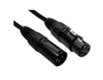 20m 3 Pin XLR Male to Female Cable - Black Connectors