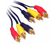 3 RCA to 3 RCA Phono Cable Video Stereo RCA Phono Cable Gold 10m