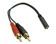 0.2m 3.5mm (F) to 2 RCA (M) Stereo - Gold Pins