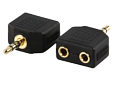 3.5mm Stereo Plug to 2x 3.5mm Stereo Socket Adapter