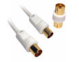 3m Digital TV Aerial Cable White Gold Plated Male to Male