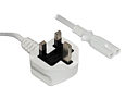 3m White Figure 8 Power Lead - Power Cable