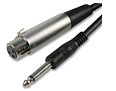 6m XLR Socket to 1/4 Inch Mono Jack Plug Cable (TS) Unbalanced Audio Cable
