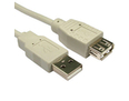 0.5m USB2.0 Type A (M) to Type A (F) Extension Cable - Beige