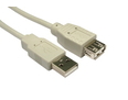 1m USB2.0 Type A (M) to Type A (F) Extension Cable - Biege