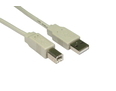 1.8m USB 2.0 Type A (M) to Type B (M) Data Cable - Beige