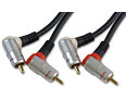 1.5m 90 Degree Angled Stereo Audio Phono Cable 2x phono Pure OFC
