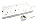 2m Individually Switched UK Power Extension - 6 Ports