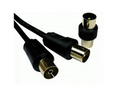 10m TV Extension Cable with Male Coupler - Black