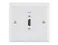 Single HDMI Wall Plate White Steel Finish with Rear HDMI Connector