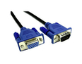 1mtr Low Profile SVGA Ext Cable (LSZH) Black with Blue Hoods