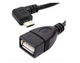 Right Angle Micro USB to USB OTG Adapter