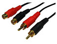 5m Audio Extension Cable - 2 x Phono Male to 2 x Phono Female Premium