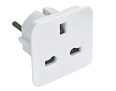 European Travel Adapter 3 Pin UK to 2 Pin Euro Plug
