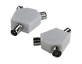 Coaxial (M) to 2 x Coaxial (F) Splitter
