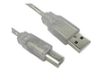 1m USB 2.0 Type A (M) to Type B (M) Data Cable - Clear