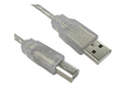 1.8m USB 2.0 Type A (M) to Type B (M) Data Cable - Clear
