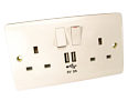 UK Wall Socket with built in USB Charging Ports