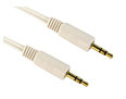 2m White 3.5mm Stereo Audio Cable Premium