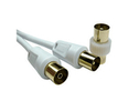 10m TV Extension Cable with Male Coupler - White